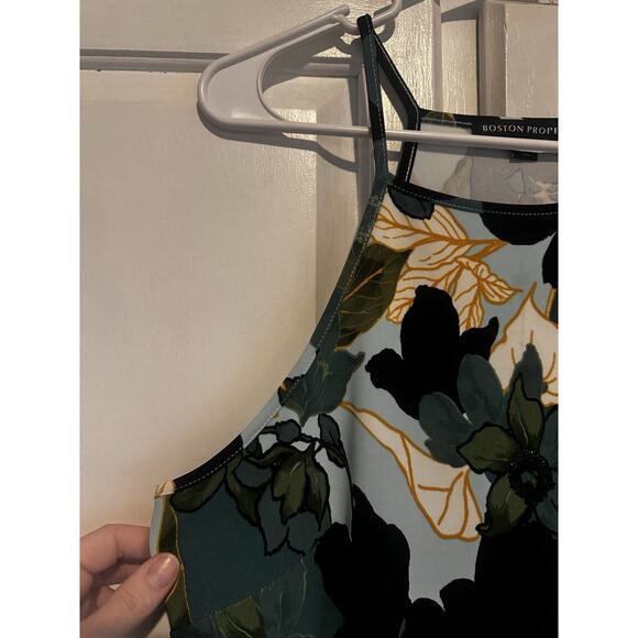 Boston Proper Size Medium Beyond Travel Shadow Florals High Neck Short Dress - Picture 3 of 14